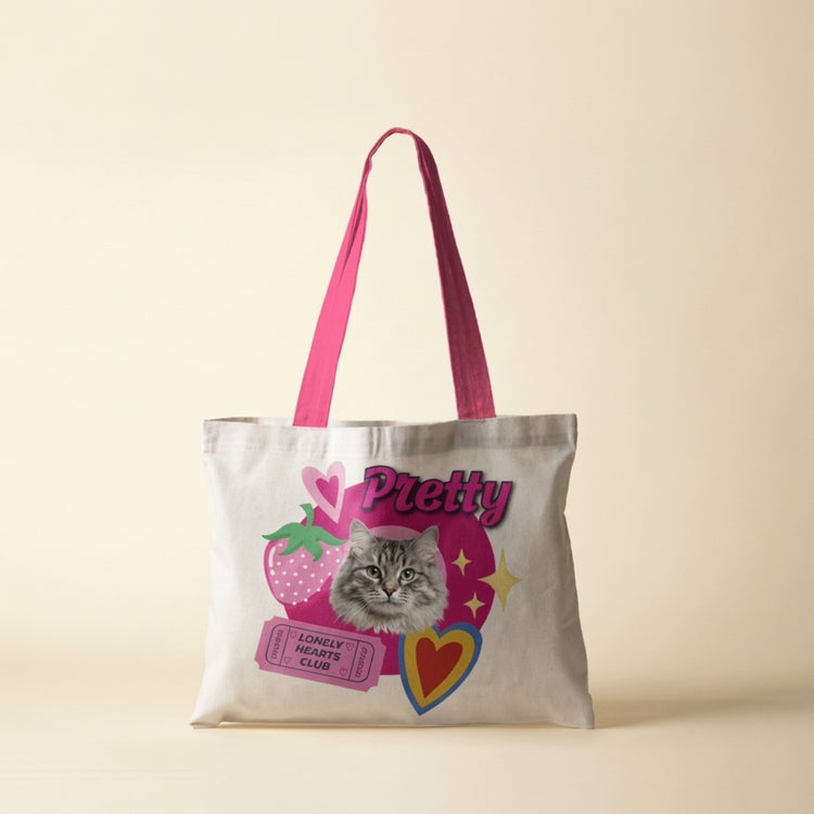 Purrfect Prints – Custom Cat Canvas Tote Bag Collection back view detail – Lizzie & Friends