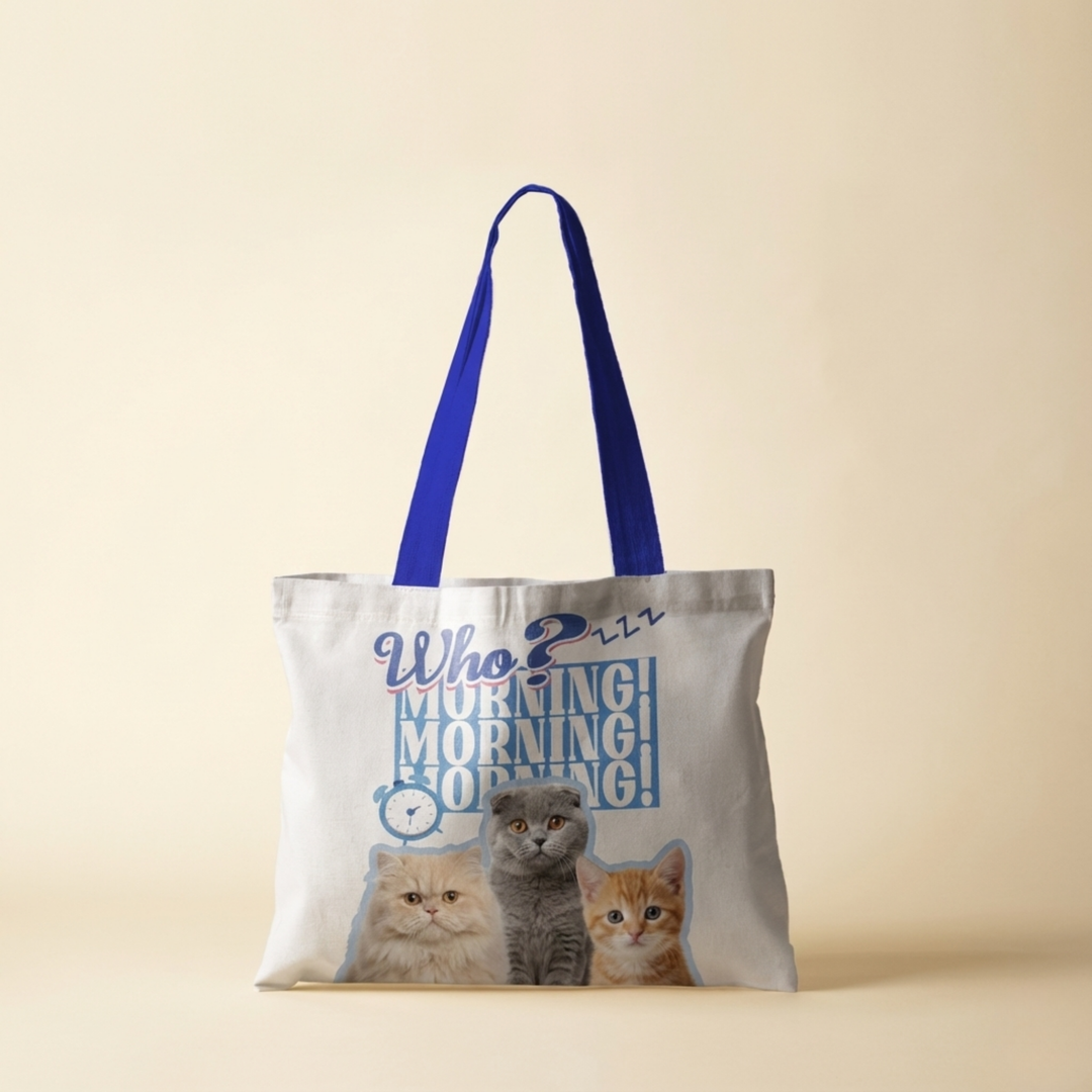 Purrfect Prints – Custom Cat Canvas Tote Bag Collection close-up detail shot – Lizzie & Friends