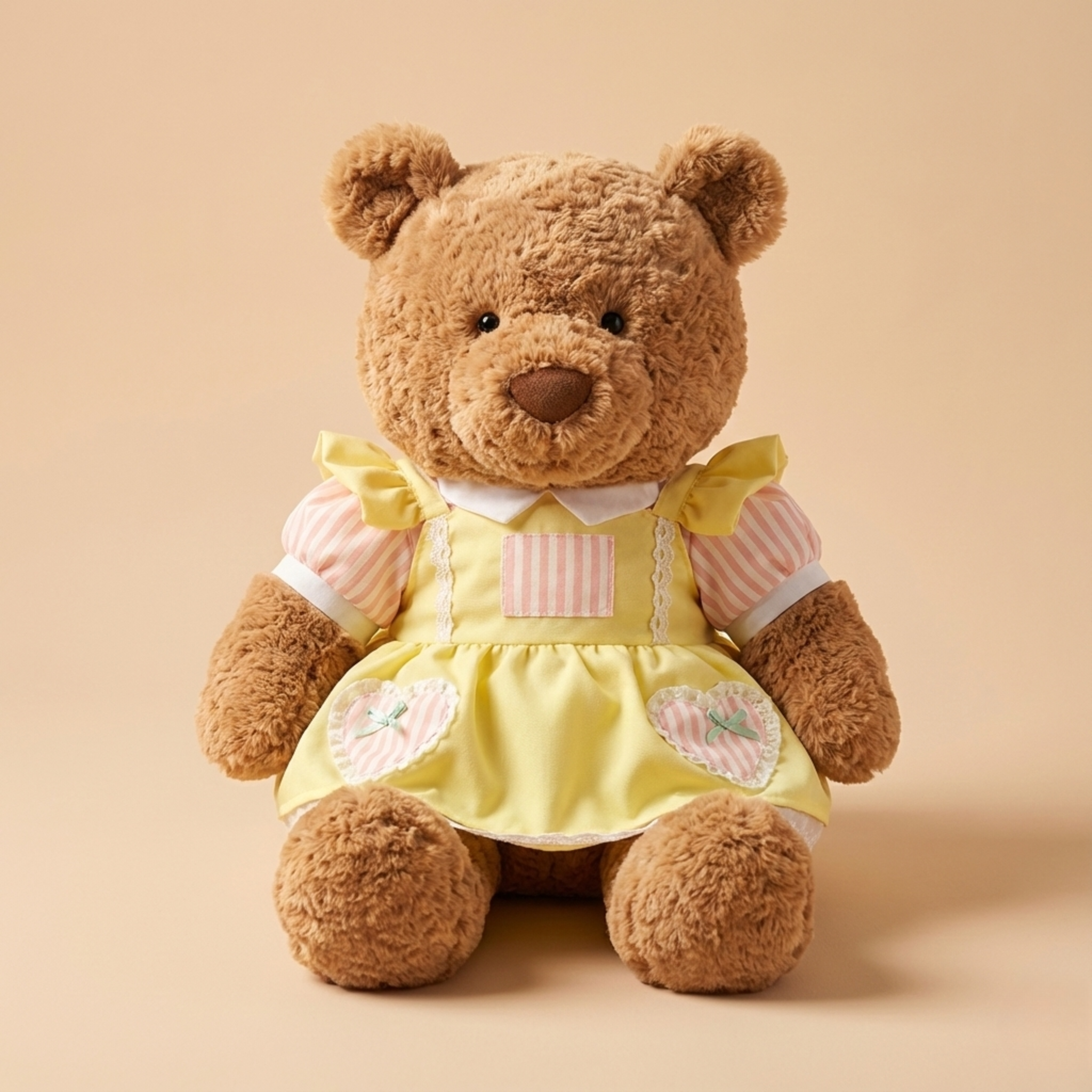 Jellycat Yellow Apron Dress Outfit (For 47 cm Plush) – Jellycat plush stuffed animal outfit handmade doll clothes accessory