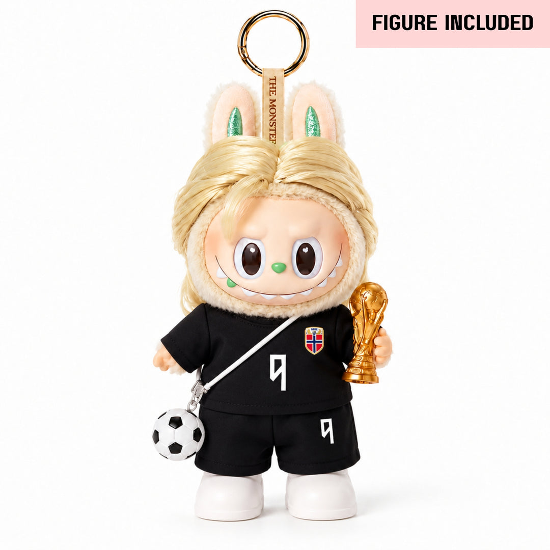 Labubu Norway #9 Black Football Outfit Set – Complete with Authentic Blue Prelude Figure