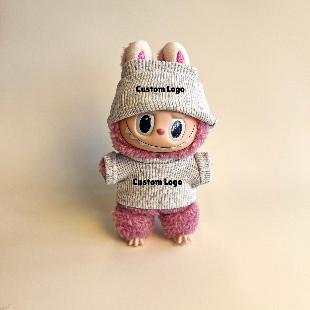 Labubu Custom Logo Outfit – Beanie & Sweater Set (Multiple Colors) lifestyle display – Lizzie & Friends