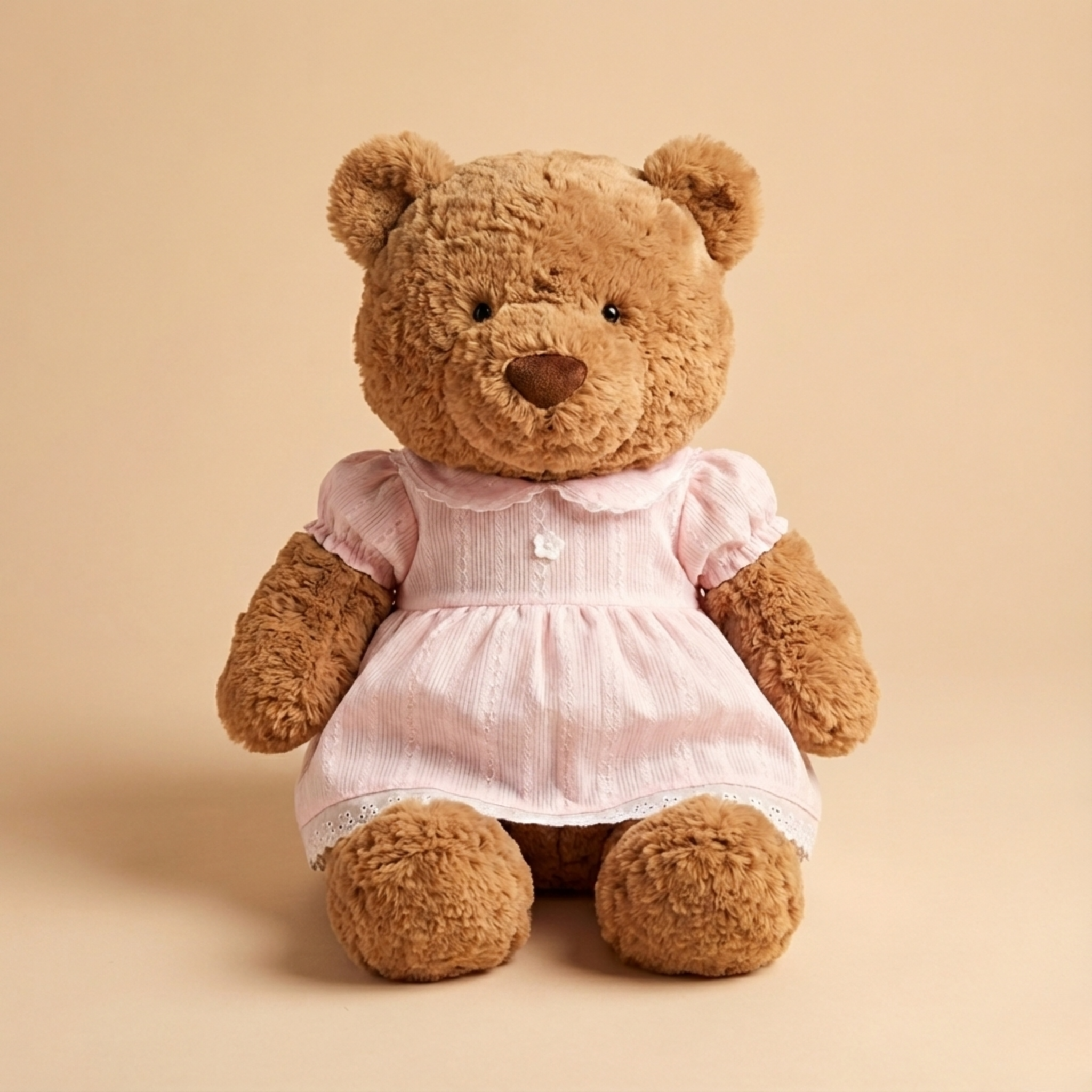 Jellycat Pink Puff Sleeve Dress Outfit (For 47cm Plush) – Jellycat plush stuffed animal outfit handmade doll clothes acces...