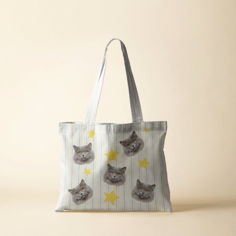 Purrfect Prints – Custom Cat Canvas Tote Bag Collection size comparison – Lizzie & Friends