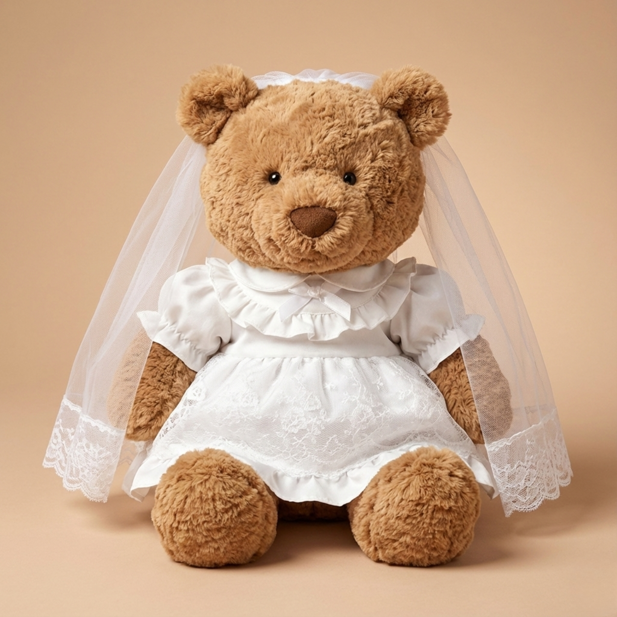 Jellycat White Ruffle Collar Veil Dress Outfit (For 47cm Plush) – Jellycat plush stuffed animal outfit handmade doll cloth...