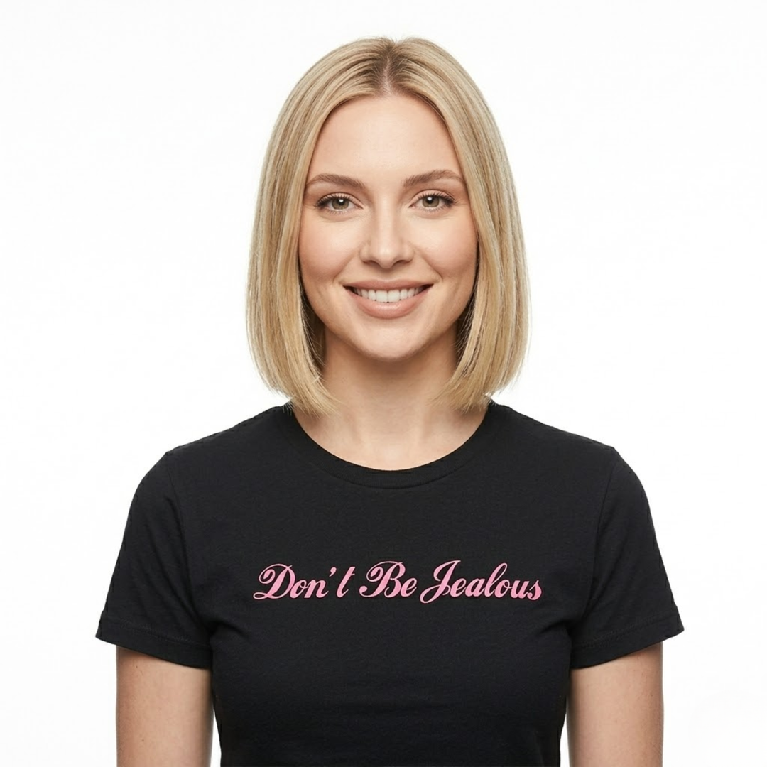 "Don't Be Jealous" Retro Slogan T-Shirt
