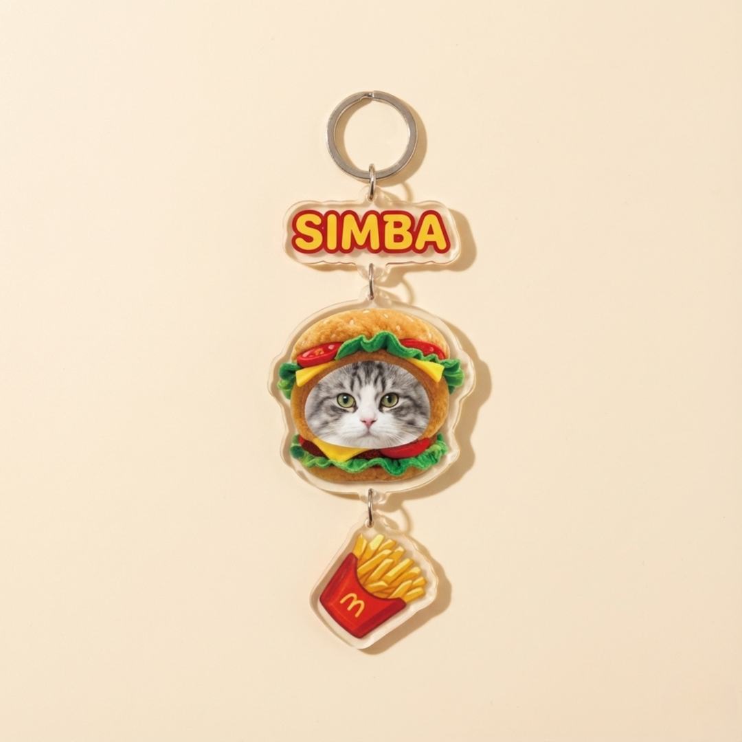 Personalized Acrylic Pet Keychain Charm lifestyle display – Lizzie & Friends