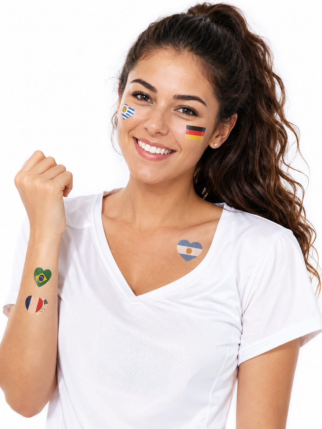 48 Countries Flag Temporary Tattoo Set