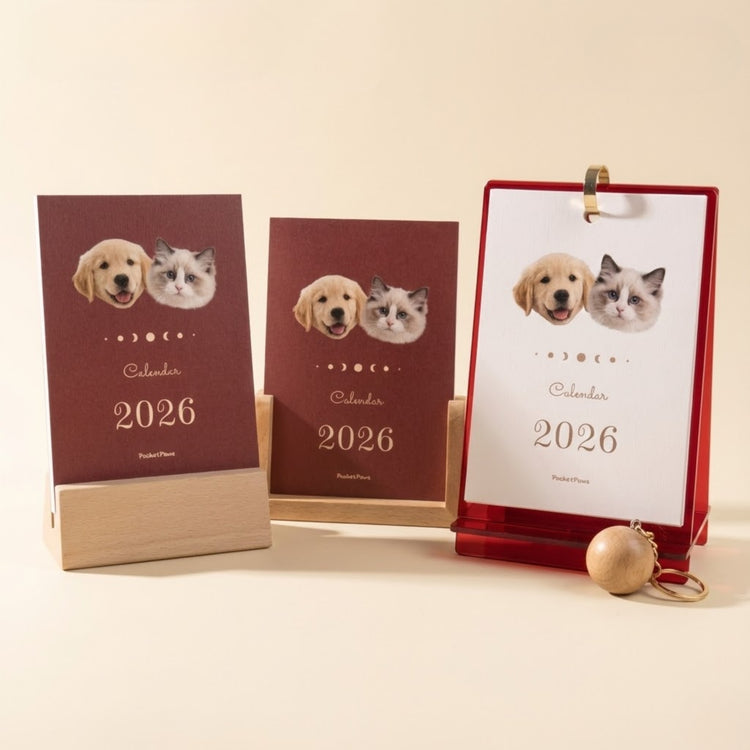 Personalized 2026 Desk Calendar — Custom Pet Photo Edition – kawaii fan merch collectible handmade gift Lizzie & Friends