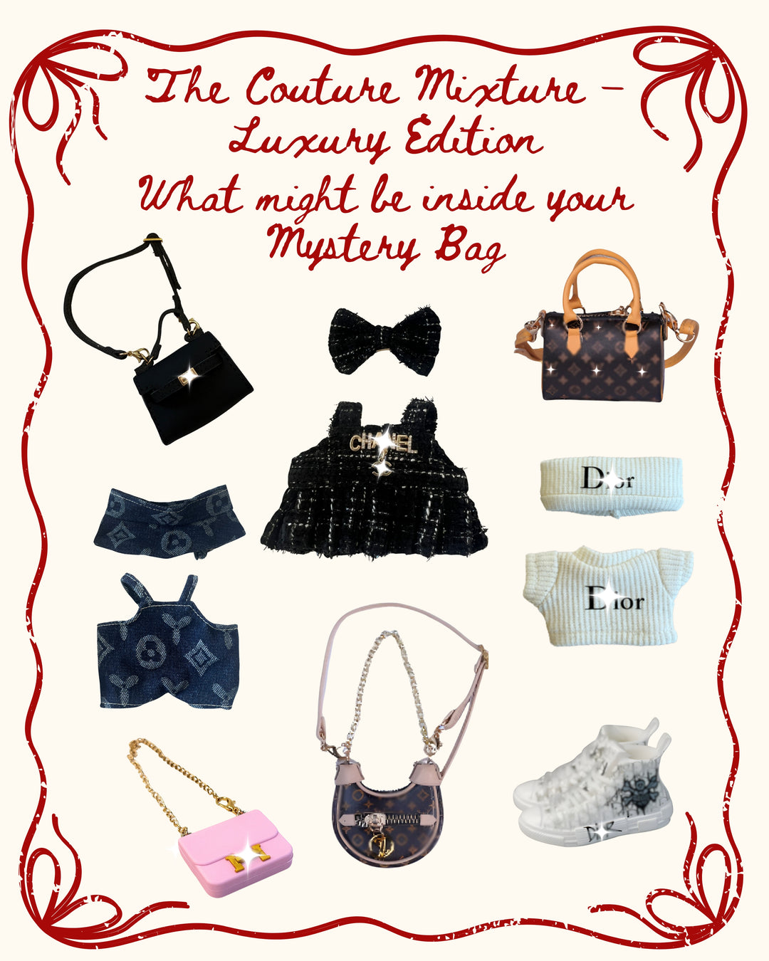 Labubu Accessories Mystery Bag – Deluxe Edition lifestyle display – Lizzie & Friends