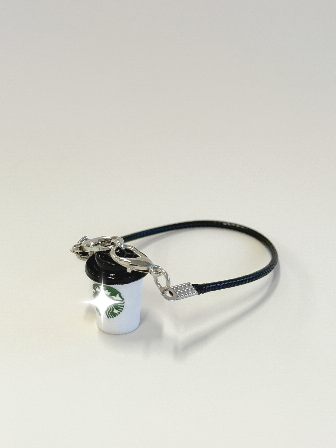 Labubu Mini Coffee Charm – Modern White Edition