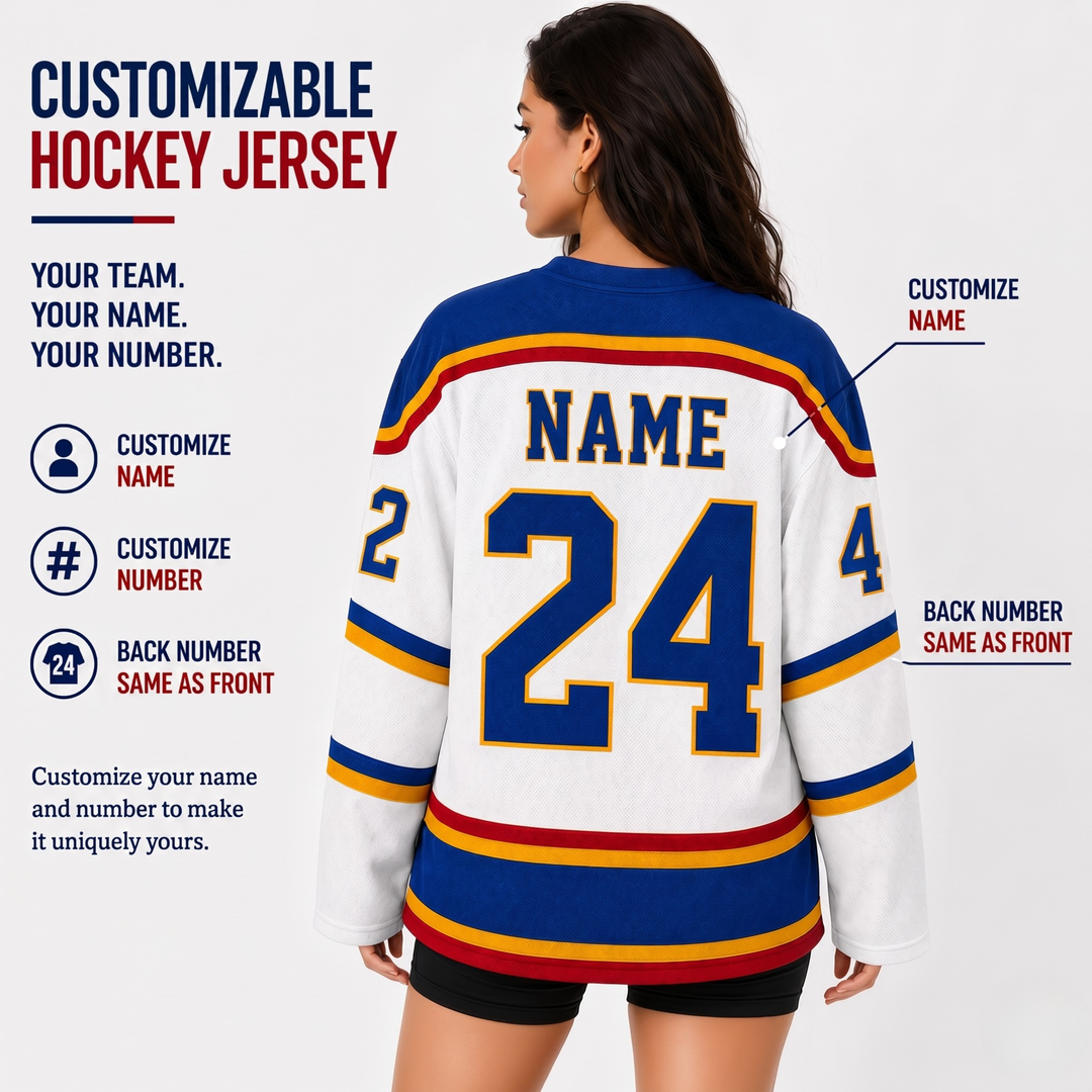 Customizable Briar Hockey Jersey – White (Embroidered)