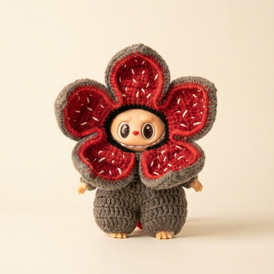 Labubu Mystery Dimension Dark Bloom Outfit – Labubu plush doll outfit handmade kawaii Pop Mart collectible accessory