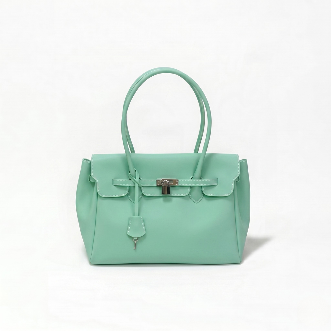 Mint Green Jelly Padlock Tote Bag