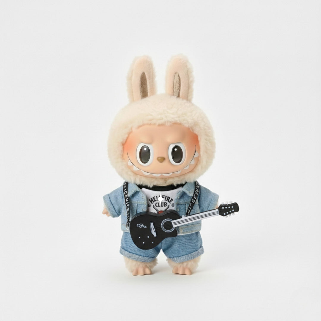 Labubu Rockstar Legend Apparel Set – Labubu plush doll outfit handmade kawaii Pop Mart collectible accessory