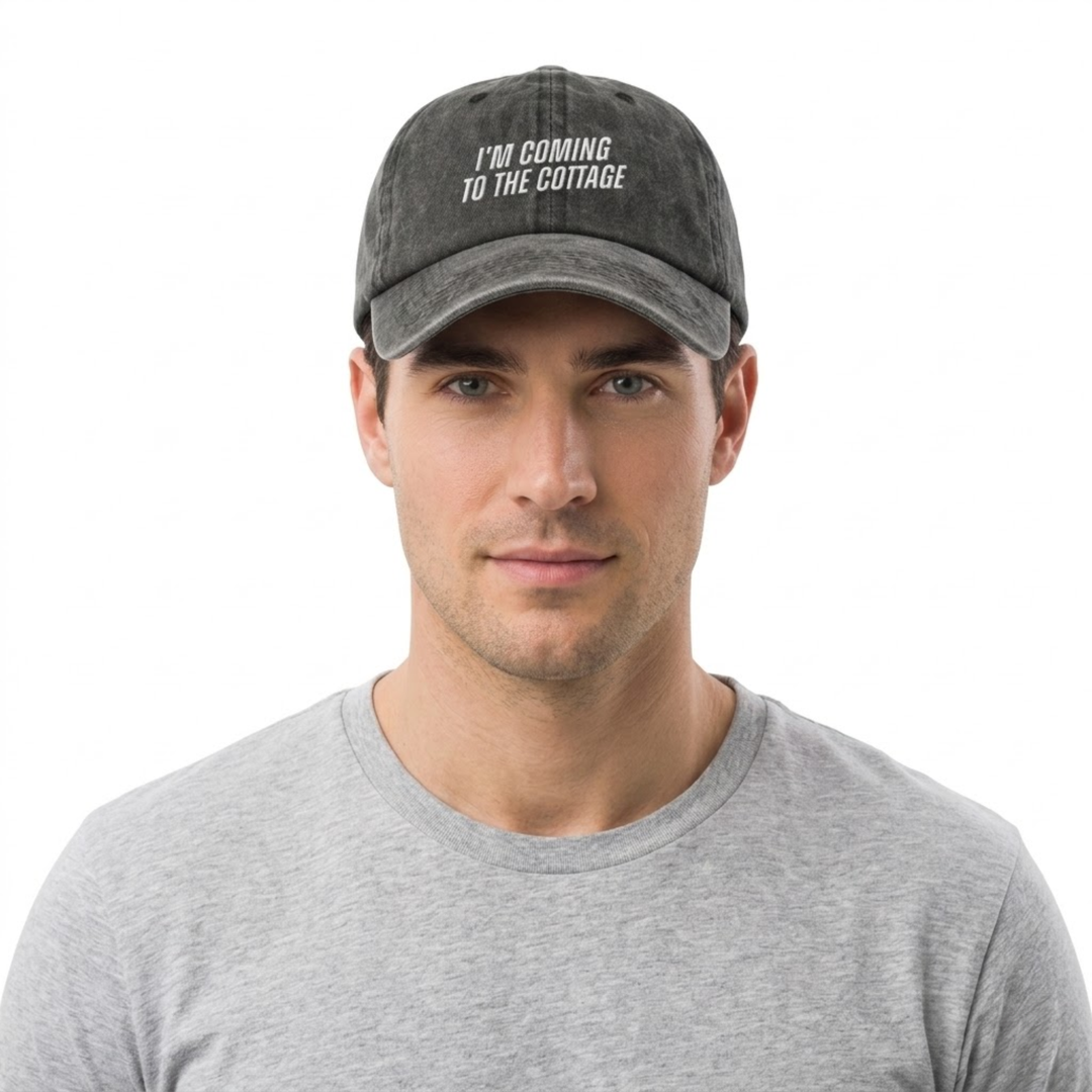 Heated Rivalry "I'm Coming To The Cottage" Vintage Washed Dad Hat – vintage washed dad hat fan merch sports romance gift