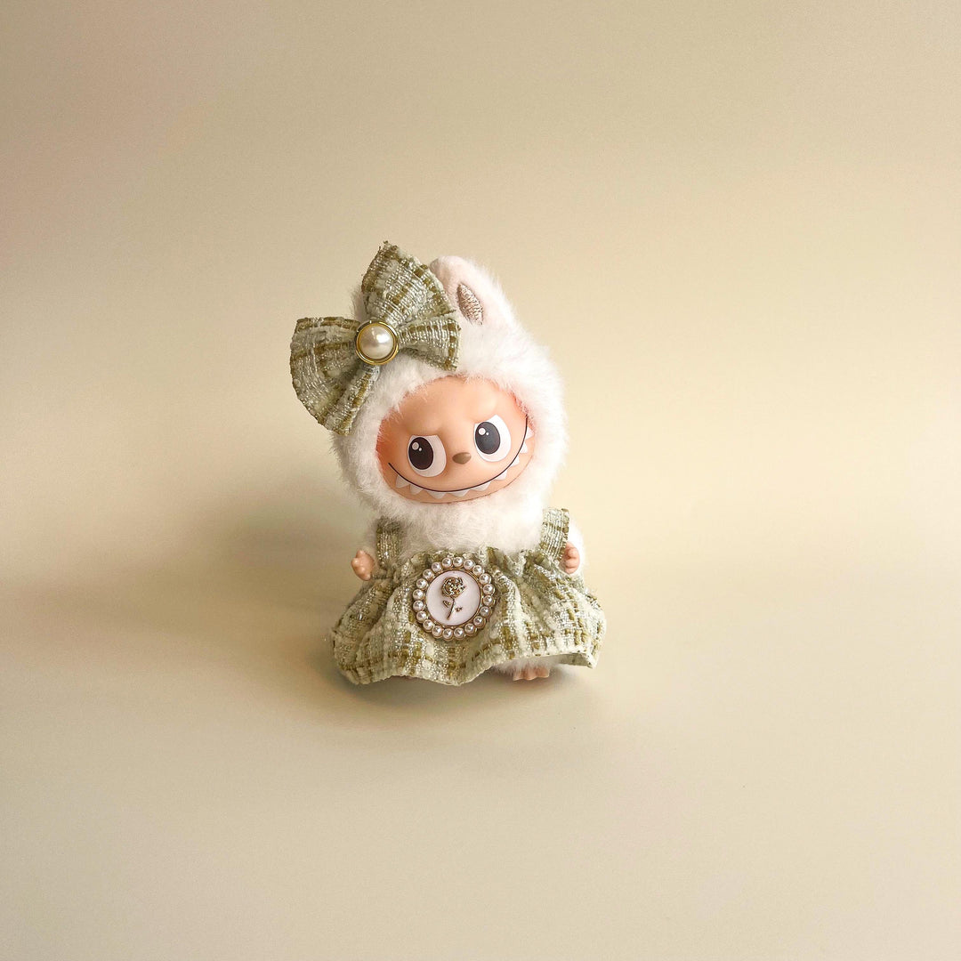 Labubu 4.0 Tweed Dress & Bow Set – Inspired Collection flat lay product shot – Lizzie & Friends