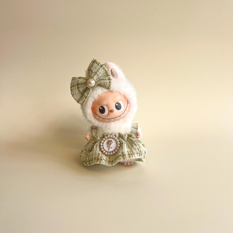 Labubu 4.0 Tweed Dress & Bow Set – Inspired Collection flat lay product shot – Lizzie & Friends
