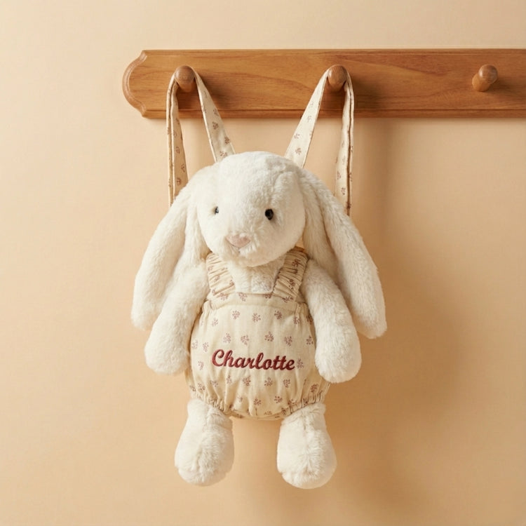 Jellycat Embroidered Plush Carrier (Suitable for 28–31 cm Plush) flat lay product shot – Lizzie & Friends