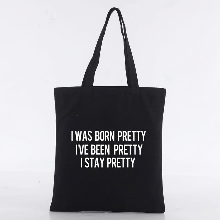 Heated Rivalry "I Stay Pretty" Slogan Canvas Tote Bag – canvas tote bag fan merch reusable book lover gift