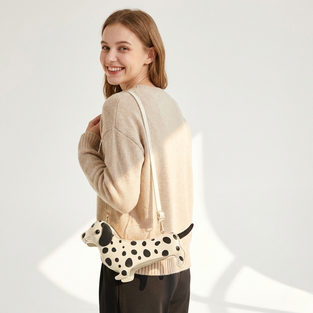 Whimsical Dalmatian Dog Crossbody Bag