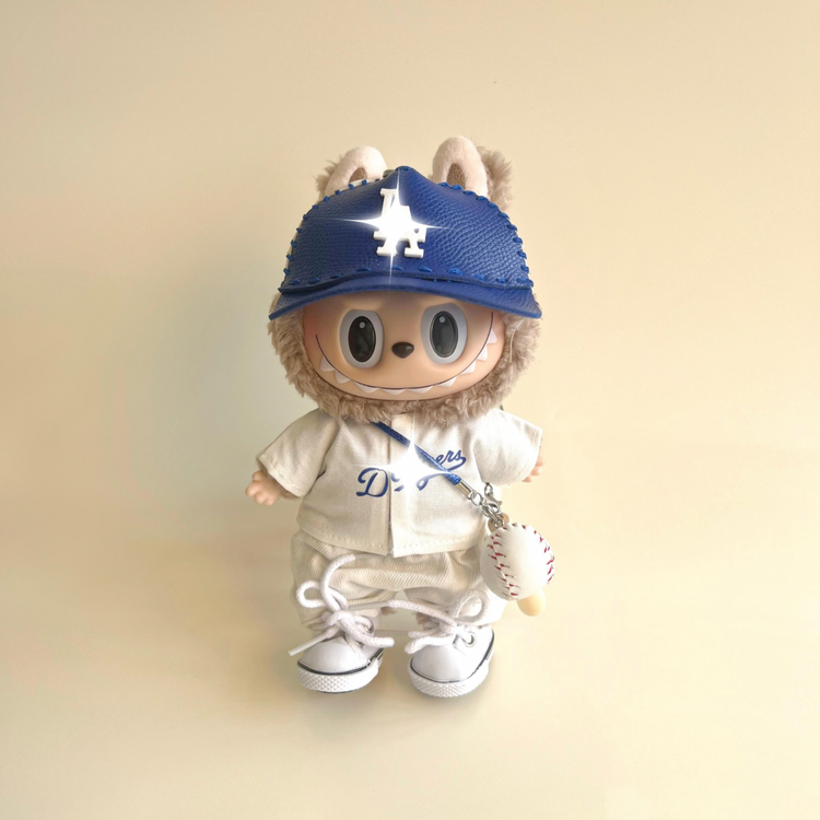 Labubu Baseball Outfit Set – Blue & White Sports Edition – Labubu plush doll outfit handmade kawaii Pop Mart collectible a...