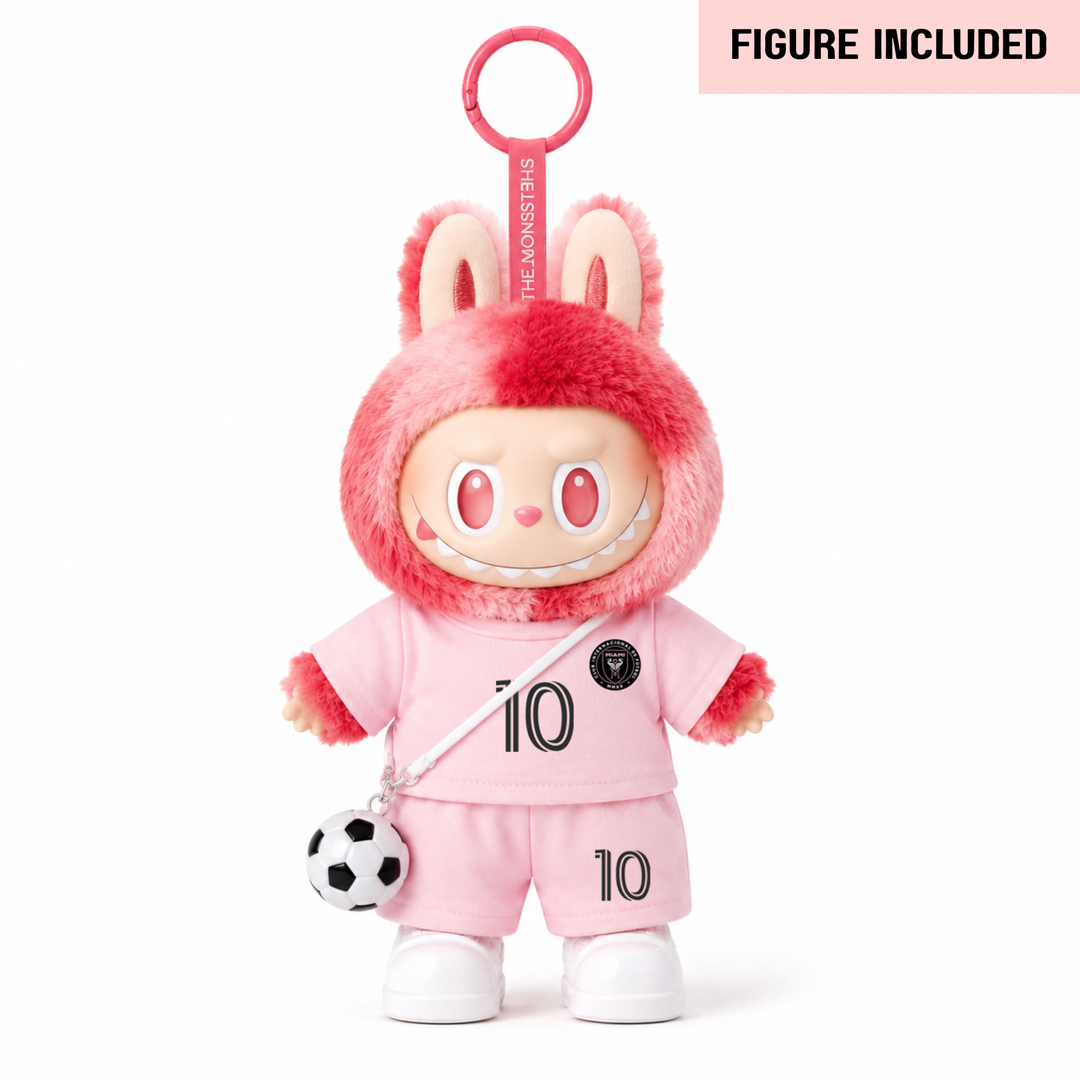 Labubu Miami #10 GOAT Football Outfit Set – Complete with Authentic Big Into Energy Love Figure