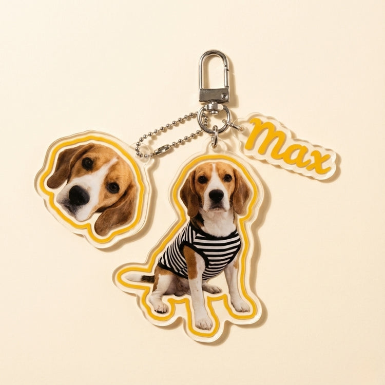 Custom Pet Portrait Acrylic Keychain packaging included – Lizzie & Friends