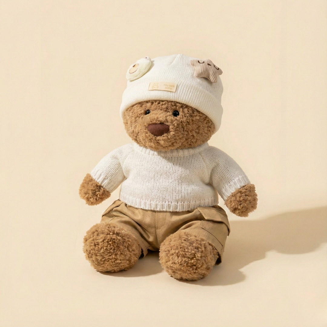 Jellycat Brown Bear Beige Cozy Outfit Set – Jellycat plush stuffed animal outfit handmade doll clothes accessory