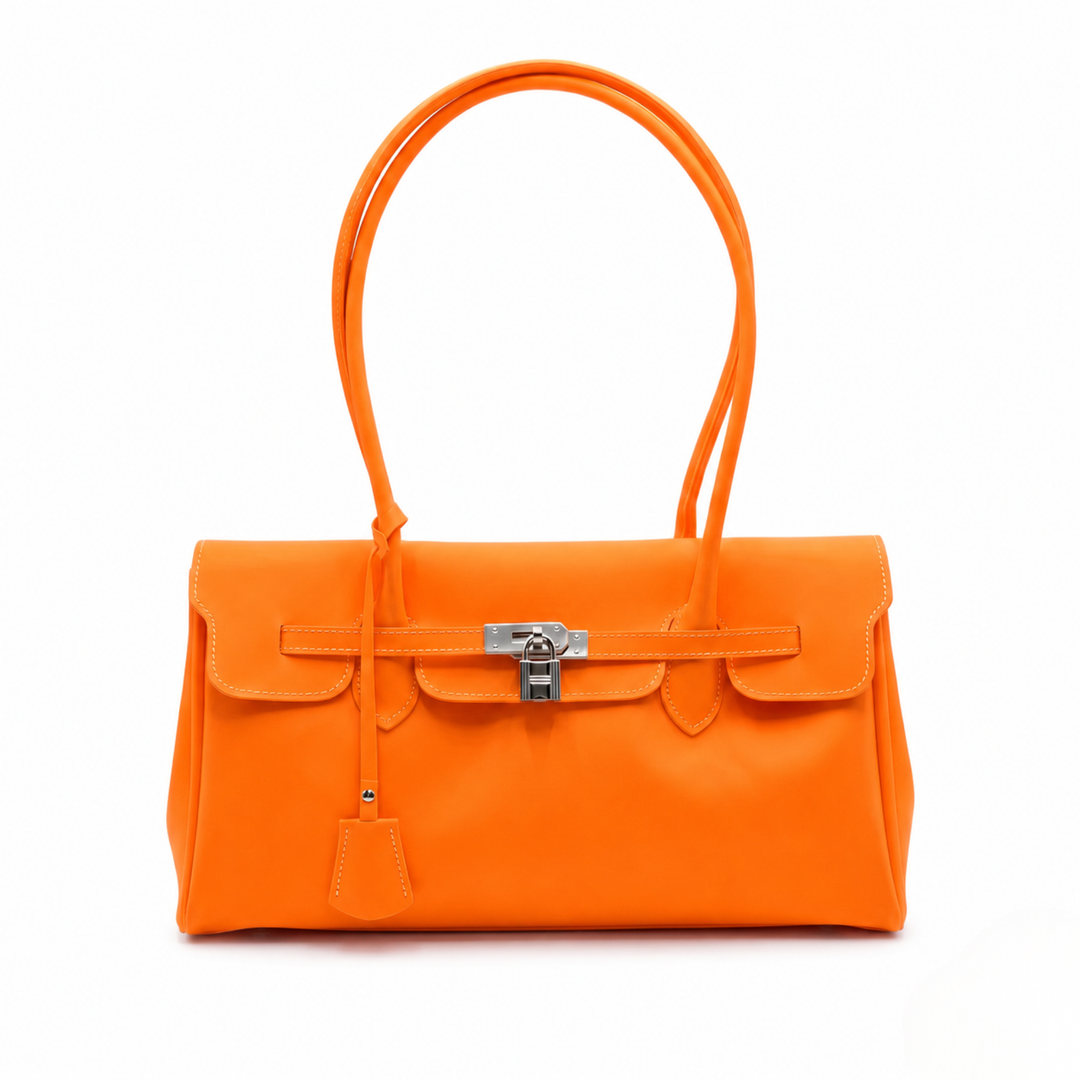 Orange Jelly Padlock Shoulder Bag