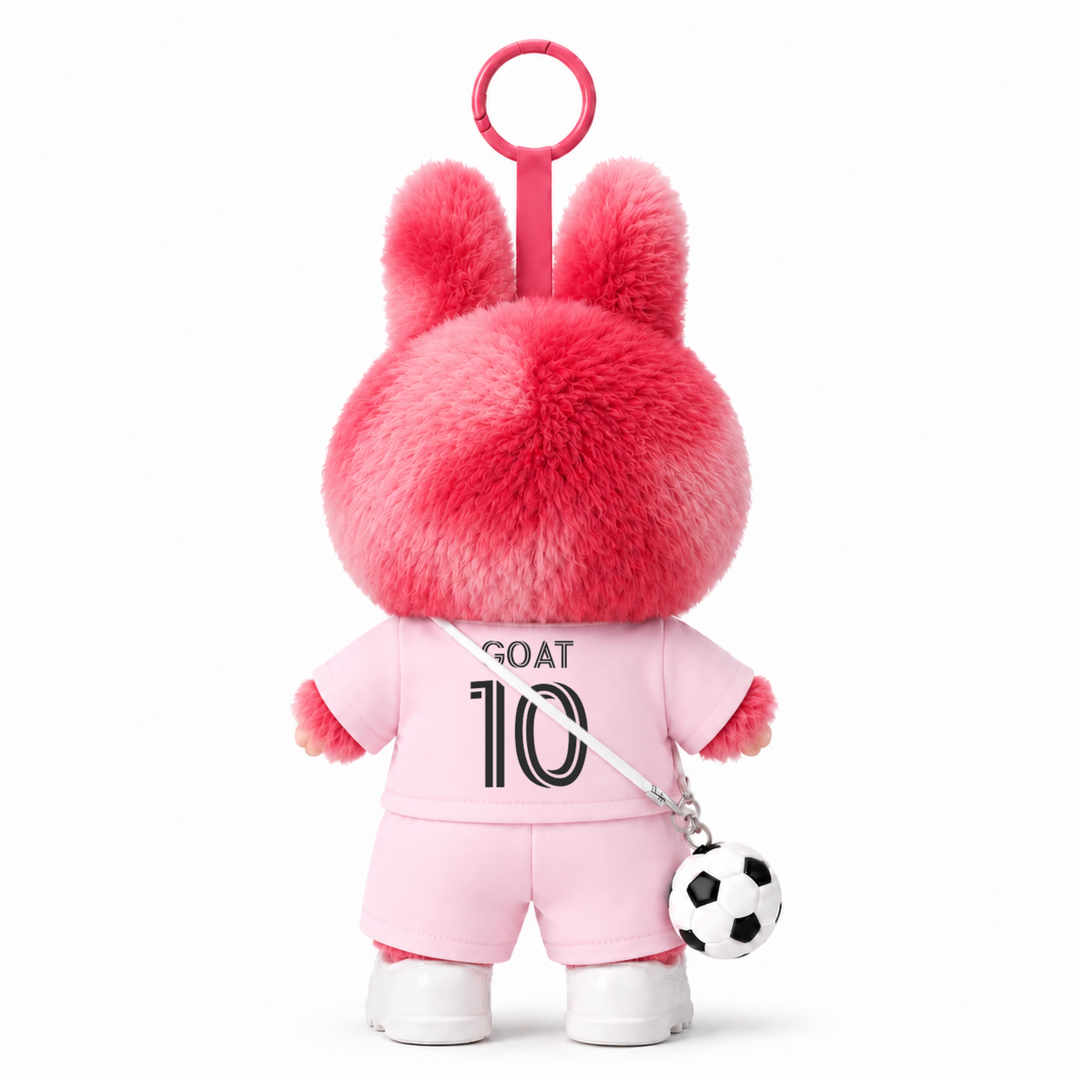 Labubu Miami #10 GOAT Football Outfit Set – Complete with Authentic Big Into Energy Love Figure