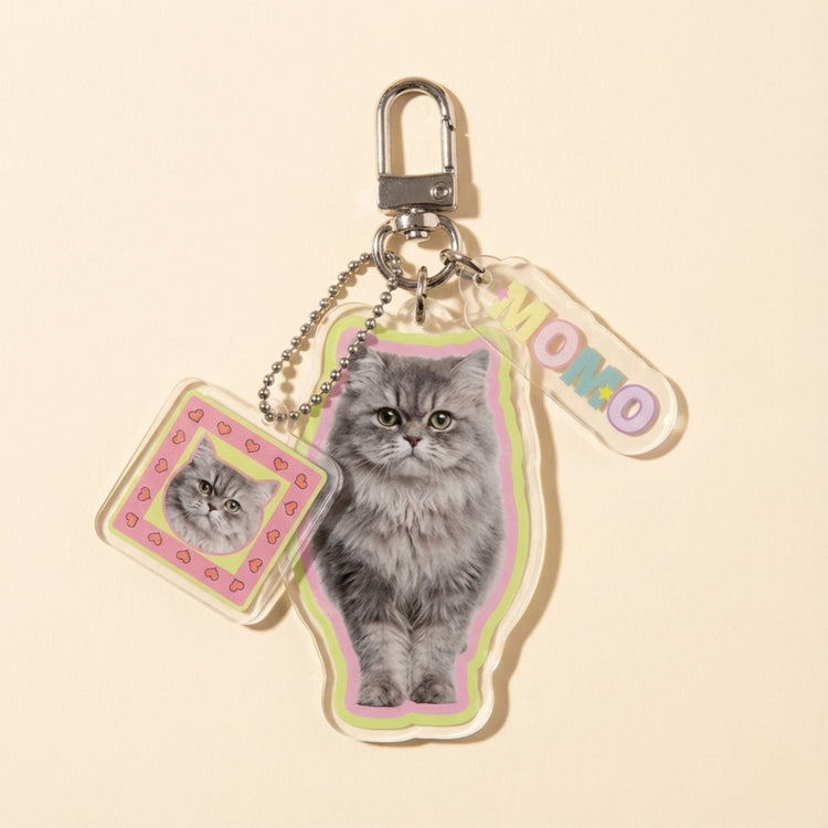 Custom Pet Portrait Acrylic Keychain alternate variant – Lizzie & Friends