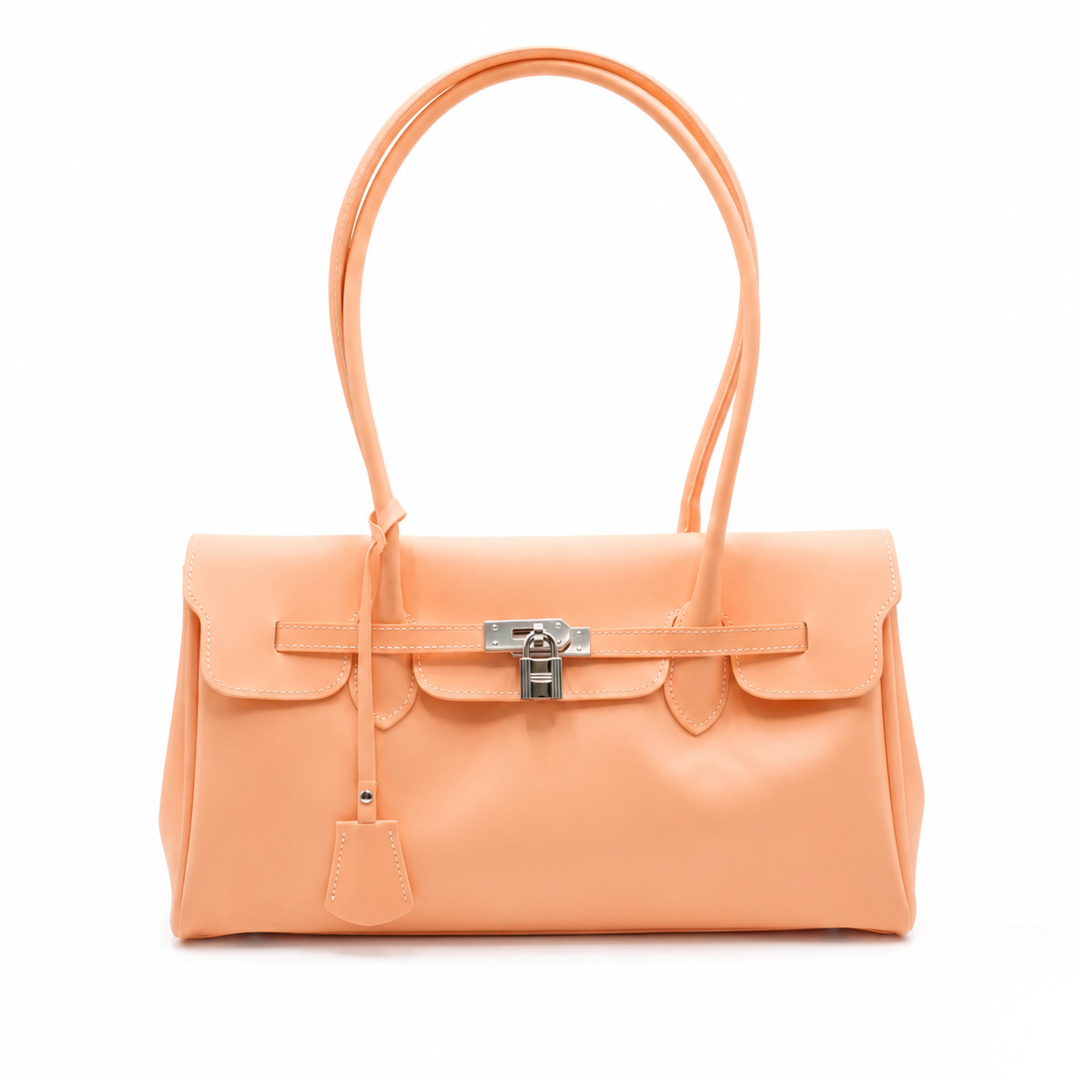 Peach Jelly Padlock Shoulder Bag