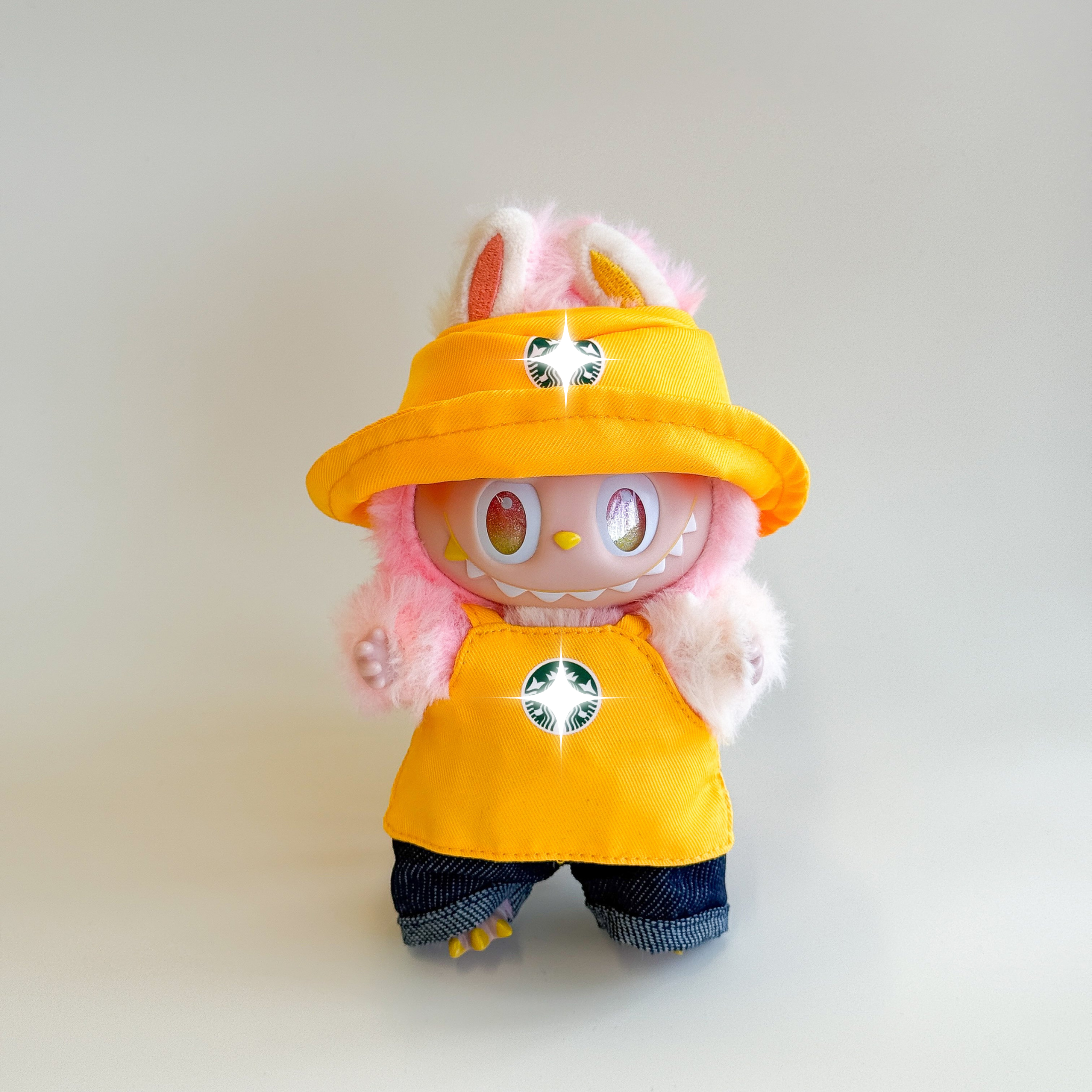 Labubu Barista Outfit – Café Edition back view detail – Lizzie & Friends