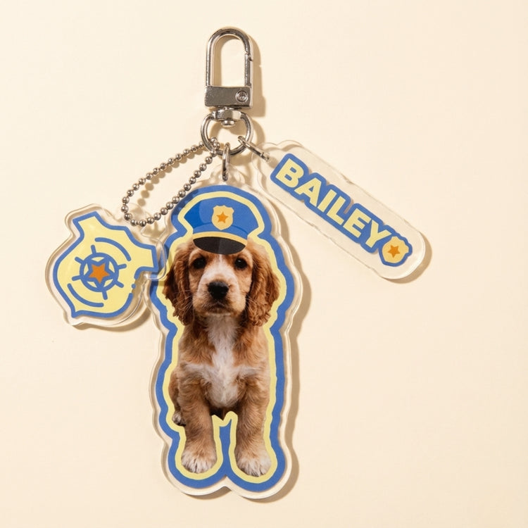 Custom Pet Portrait Acrylic Keychain alternate view 9 – Lizzie & Friends