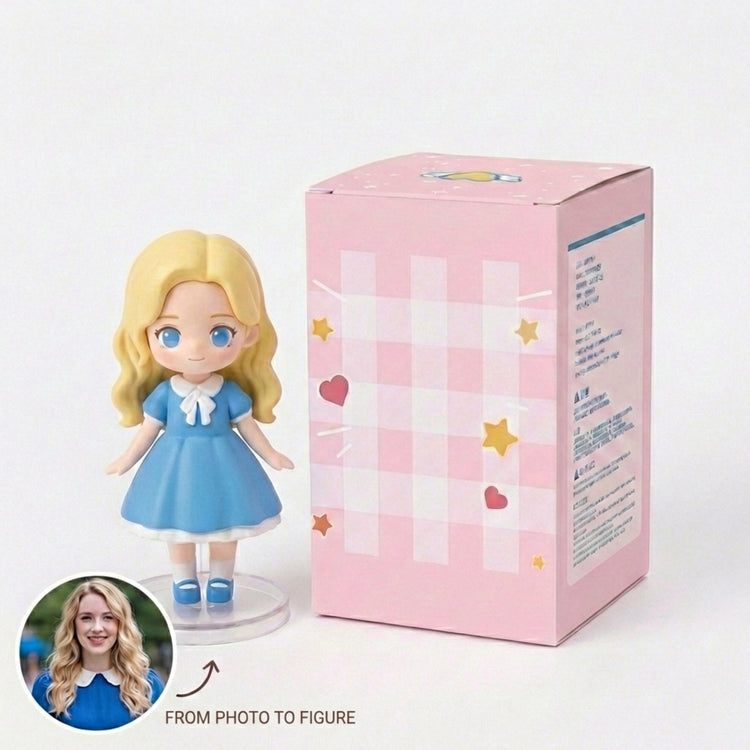 Personalized 3D Printed Figurine with Custom Display Box lifestyle display – Lizzie & Friends