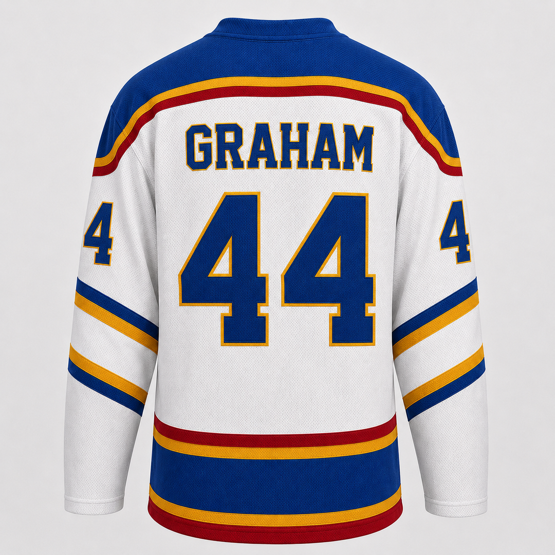 Graham No. 44 Briar Hockey Jersey - White Pro Edition