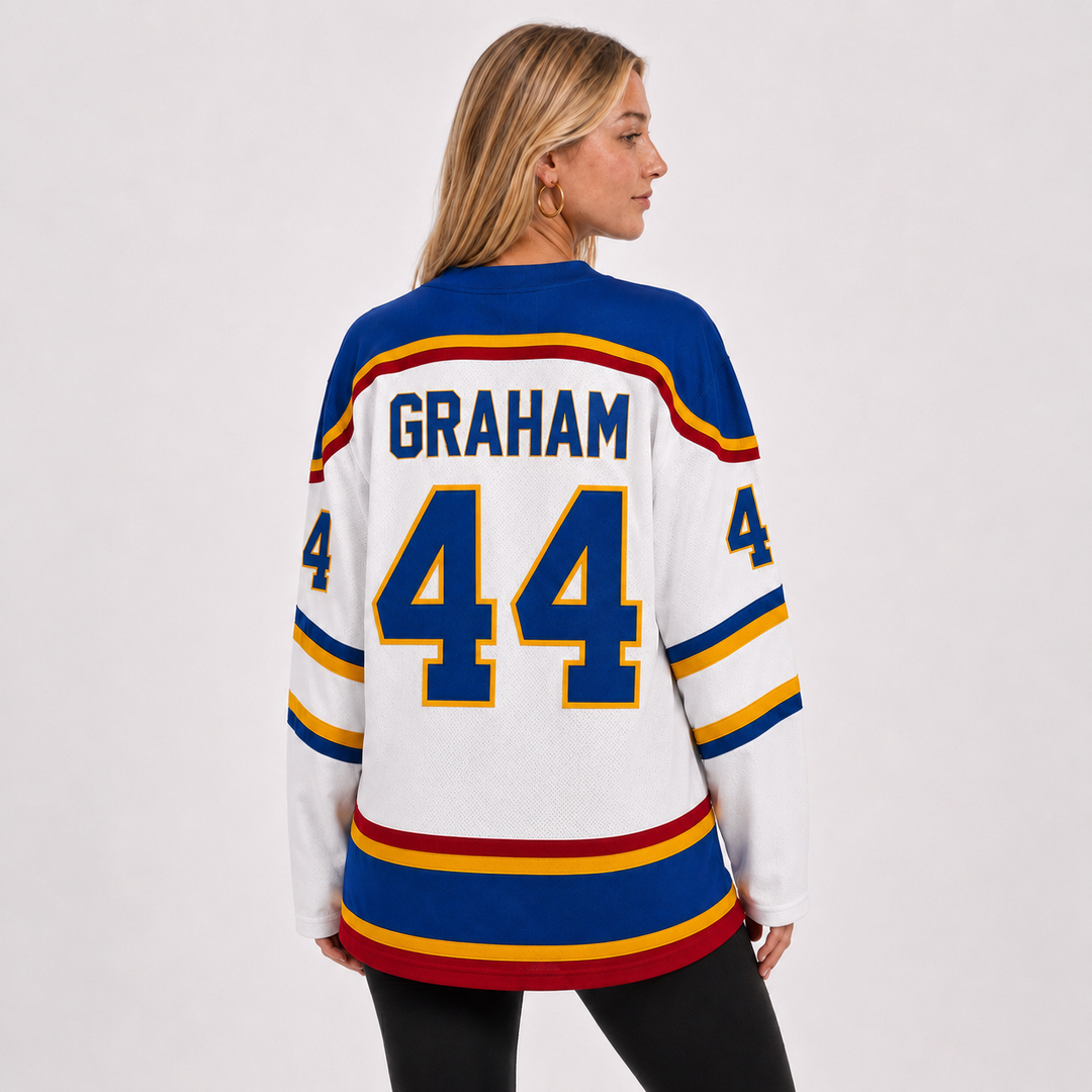 Graham No. 44 Briar Hockey Jersey - White Pro Edition