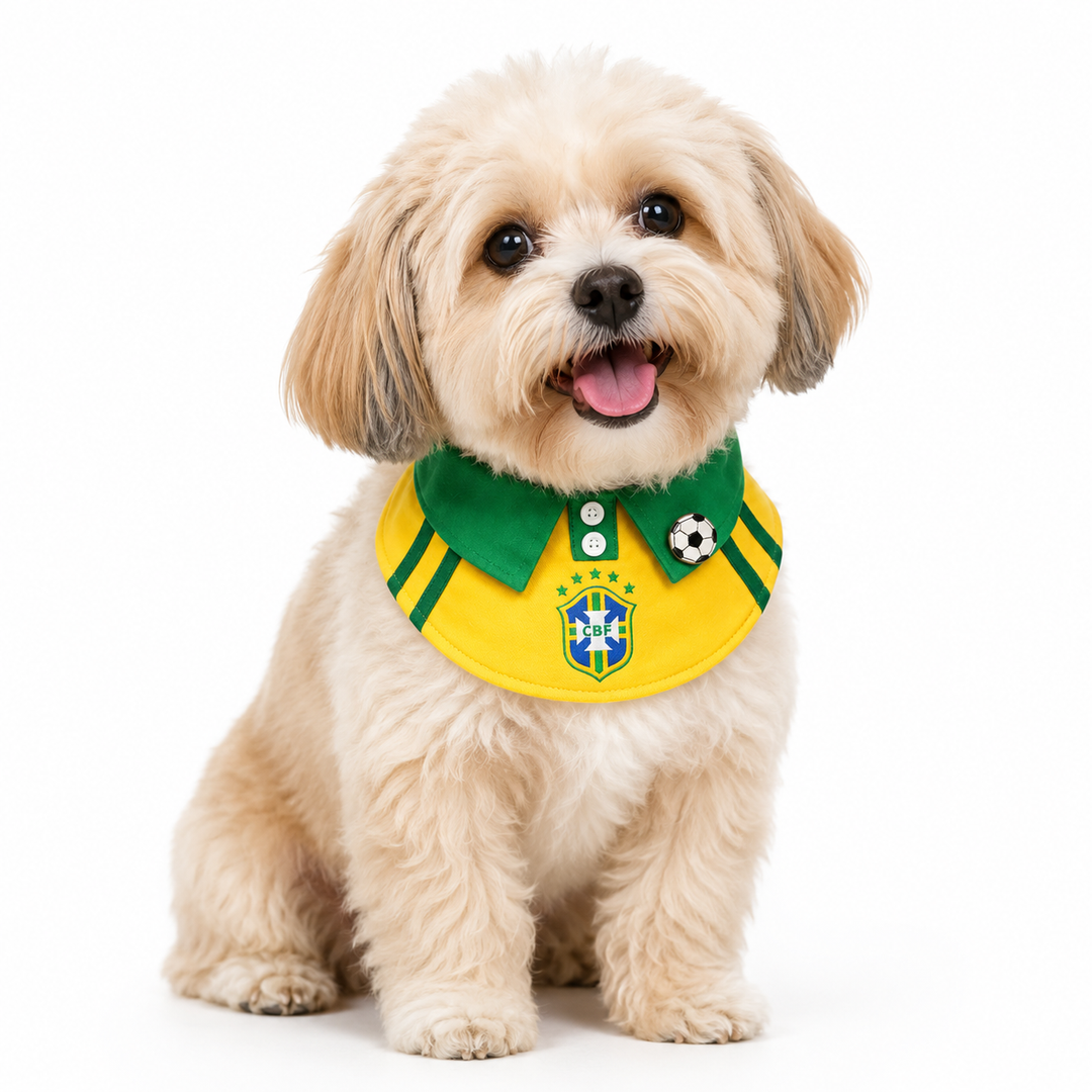 Brazil Football Pet Bib