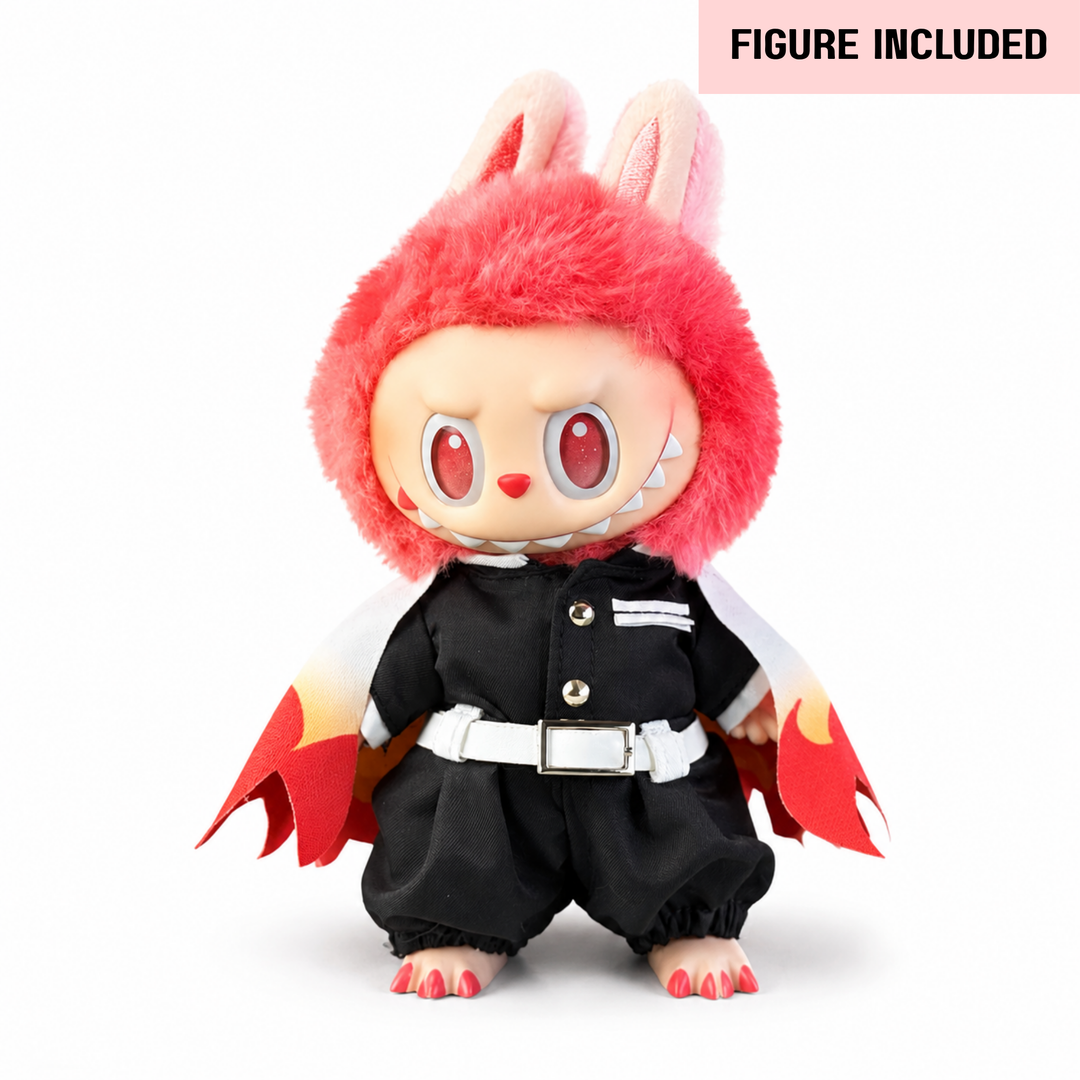 Labubu Demon Slayer Rengoku Outfit Set – Complete with Authentic Love Figure