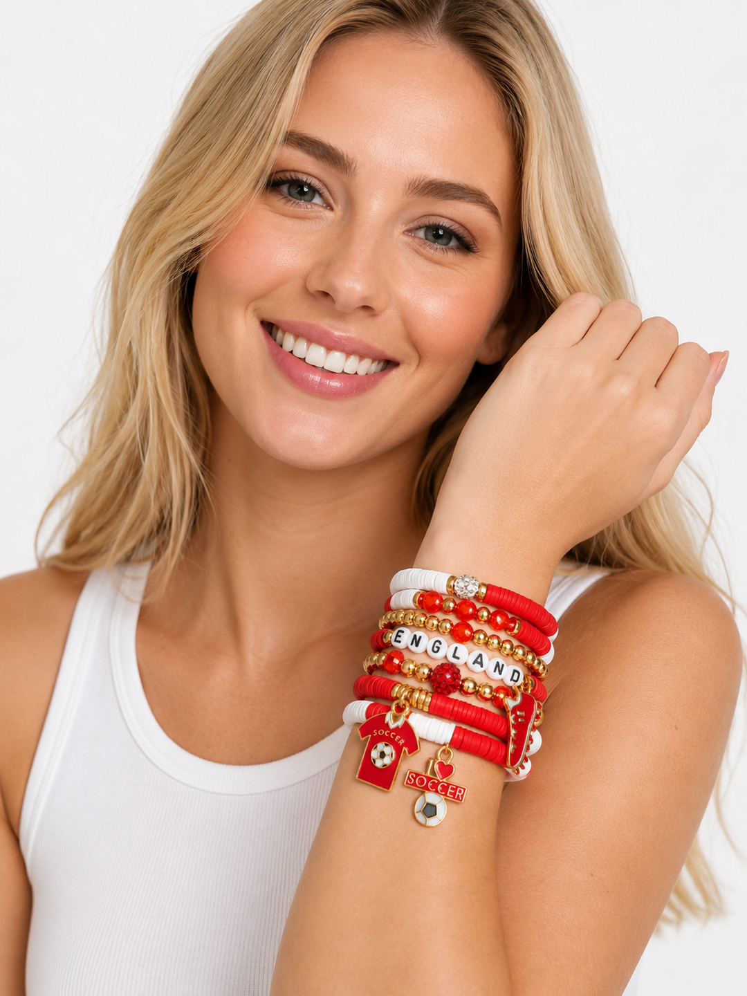 England Football Bracelet Stack