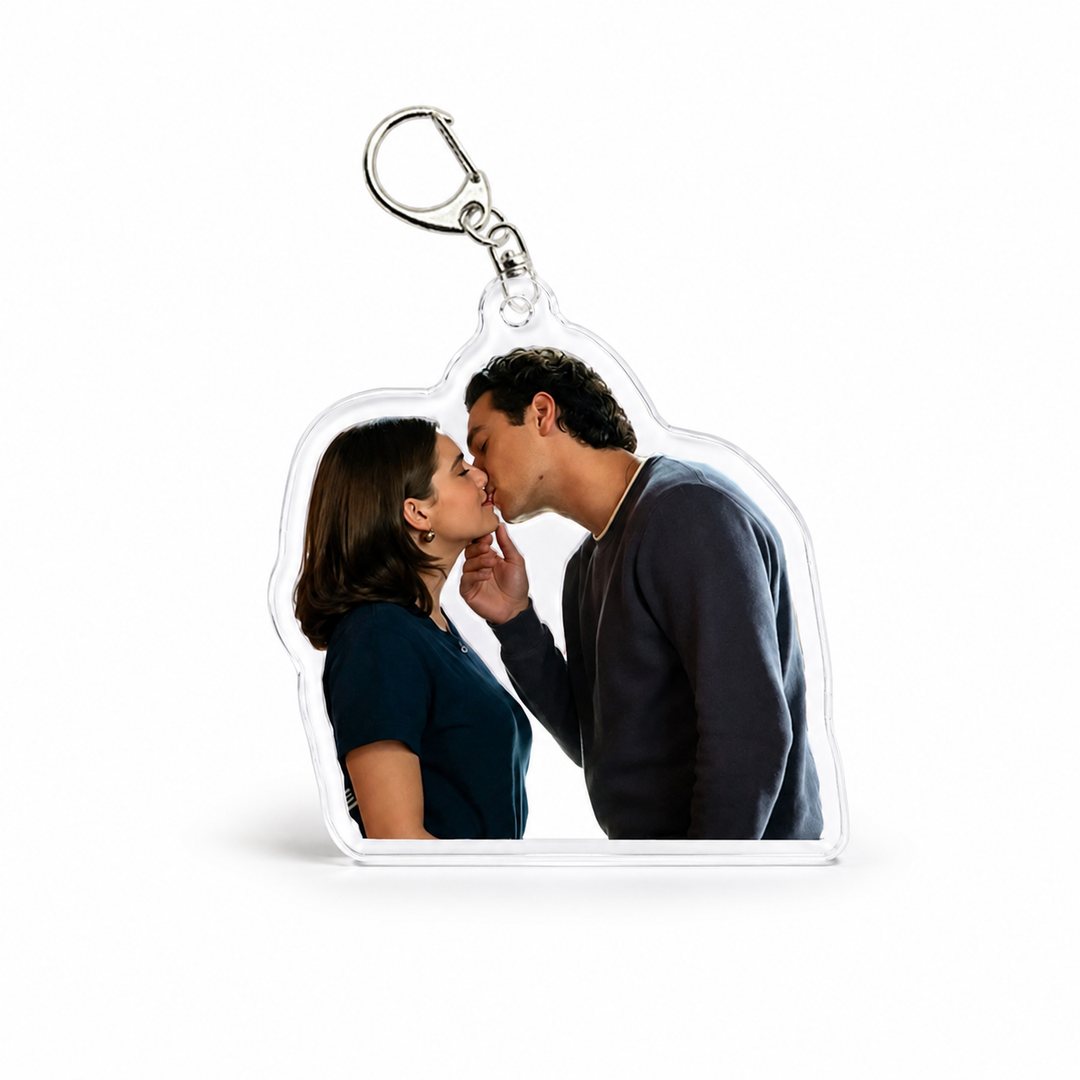 Shaped Acrylic Keychain – First Kiss