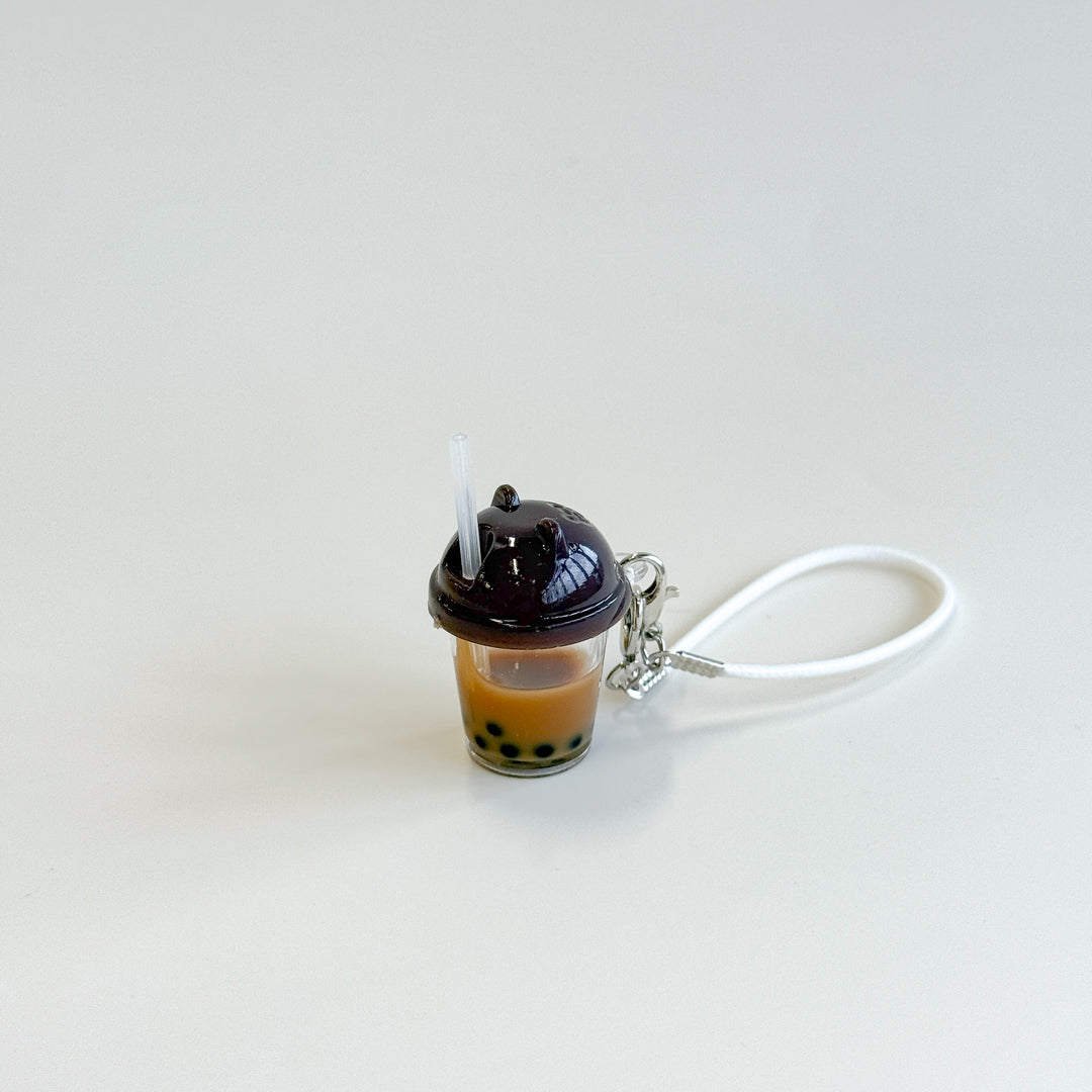 Labubu Bubble Tea Charm – Mini Boba Drink Accessory flat lay product shot – Lizzie & Friends