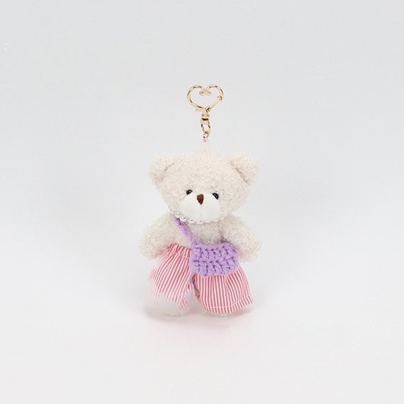 Charming Pastel Teddy Bear Bag Charm Collection