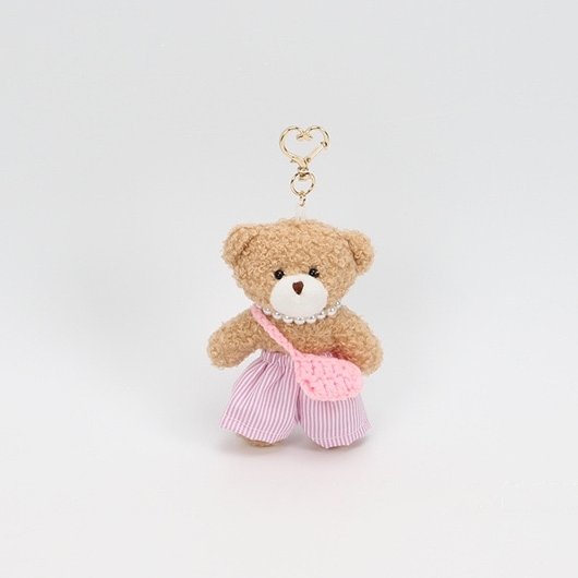 Charming Pastel Teddy Bear Bag Charm Collection