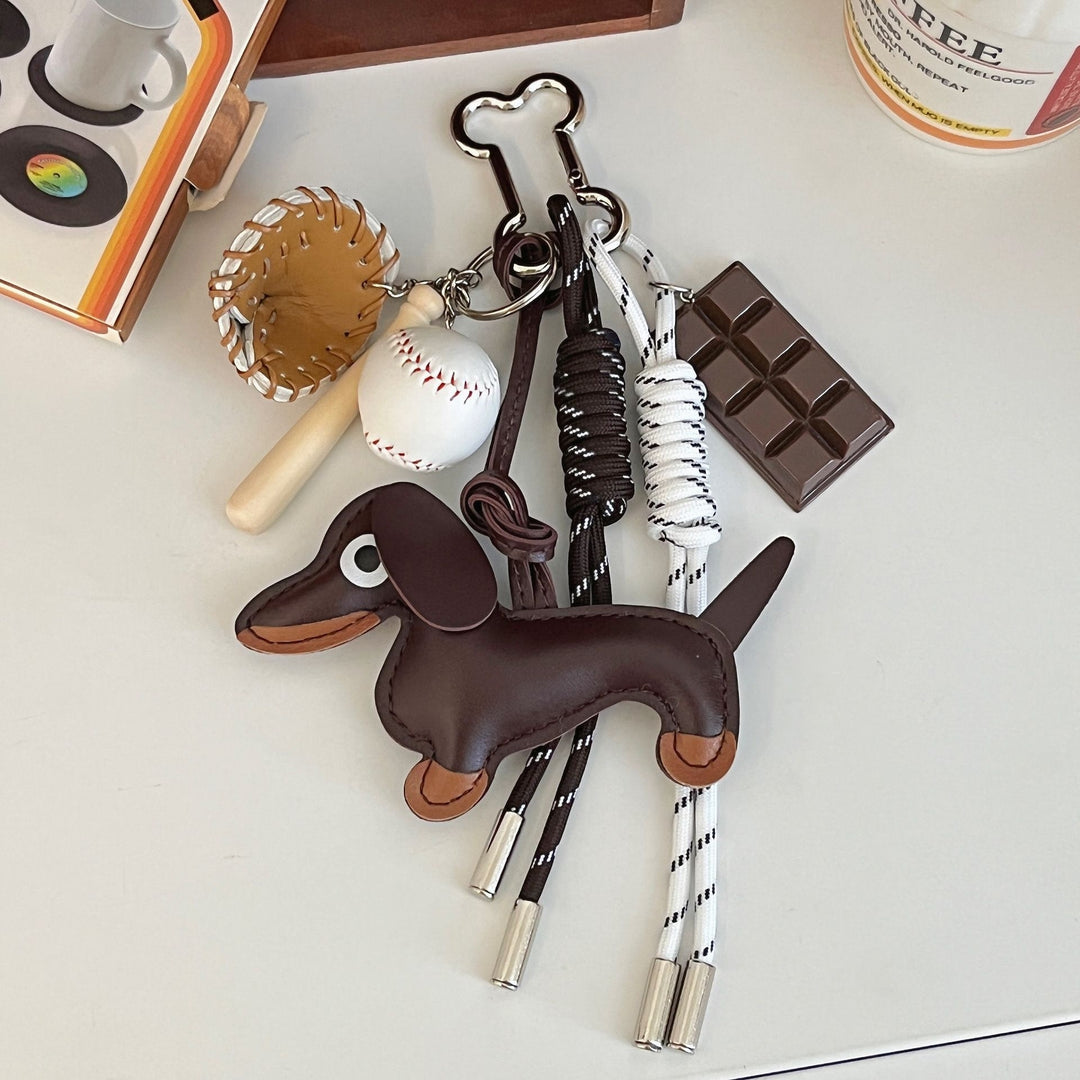 Playful Dachshund Baseball Bag Charm