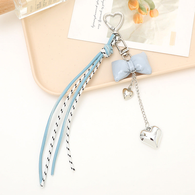 Bow & Heart Bag Charm