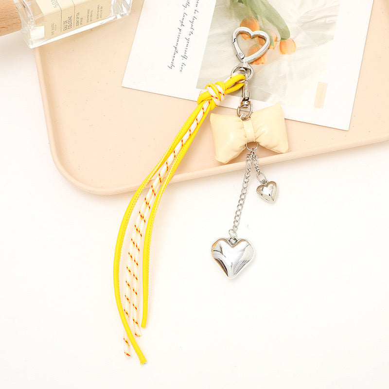 Bow & Heart Bag Charm