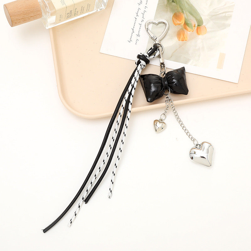 Bow & Heart Bag Charm