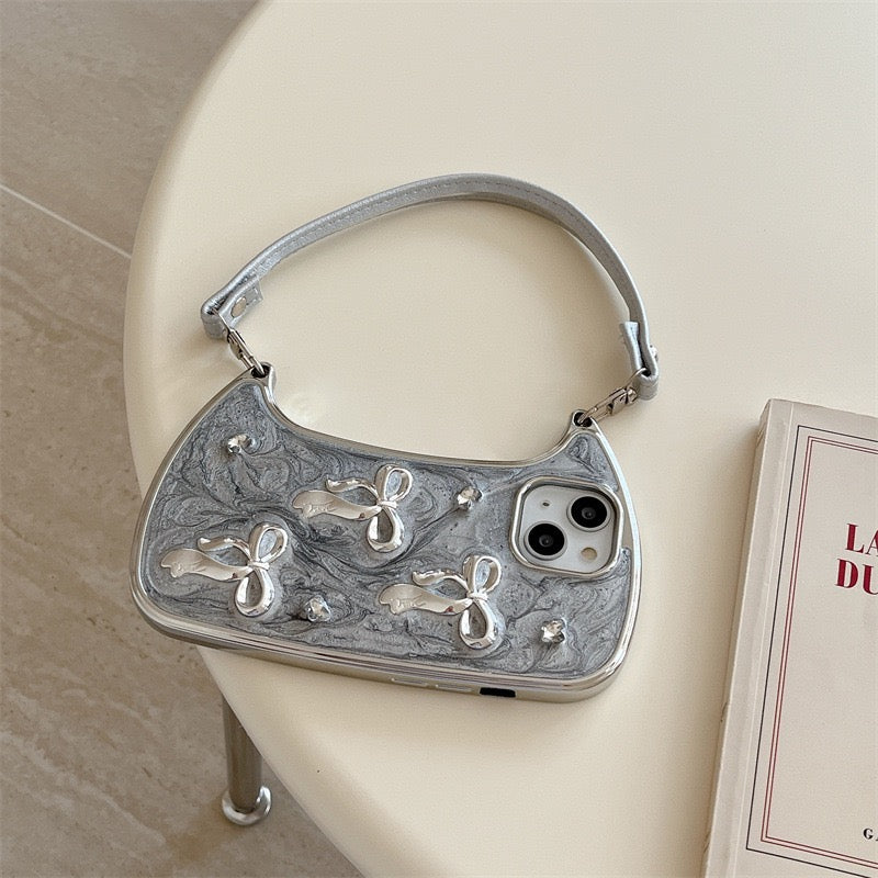 Silver Ribbon Mini Bag Phone Case