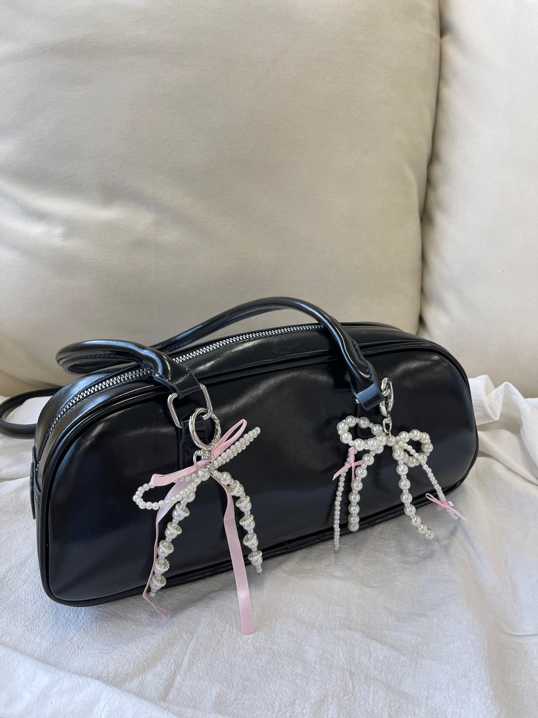 Blushing Bows Bag Charm